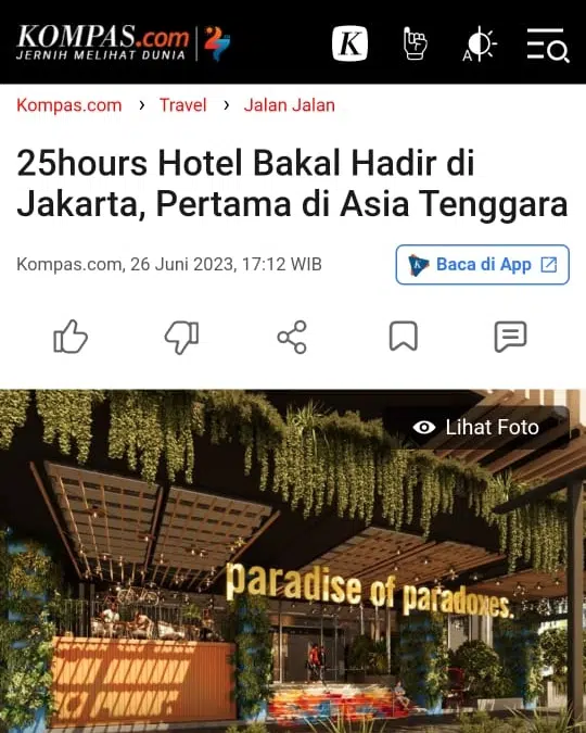 25hours Hotel The Oddbird Jakarta on Kompas dot com