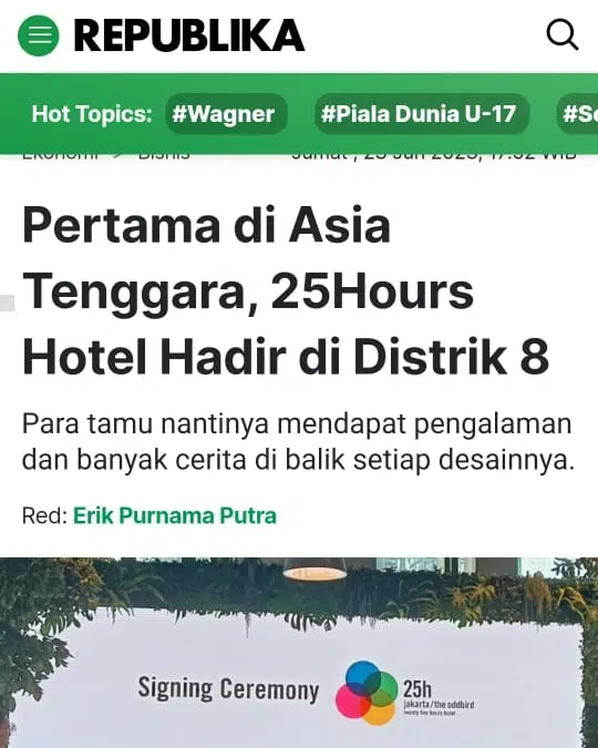 25hours Hotel The Oddbird Jakarta on Republika
